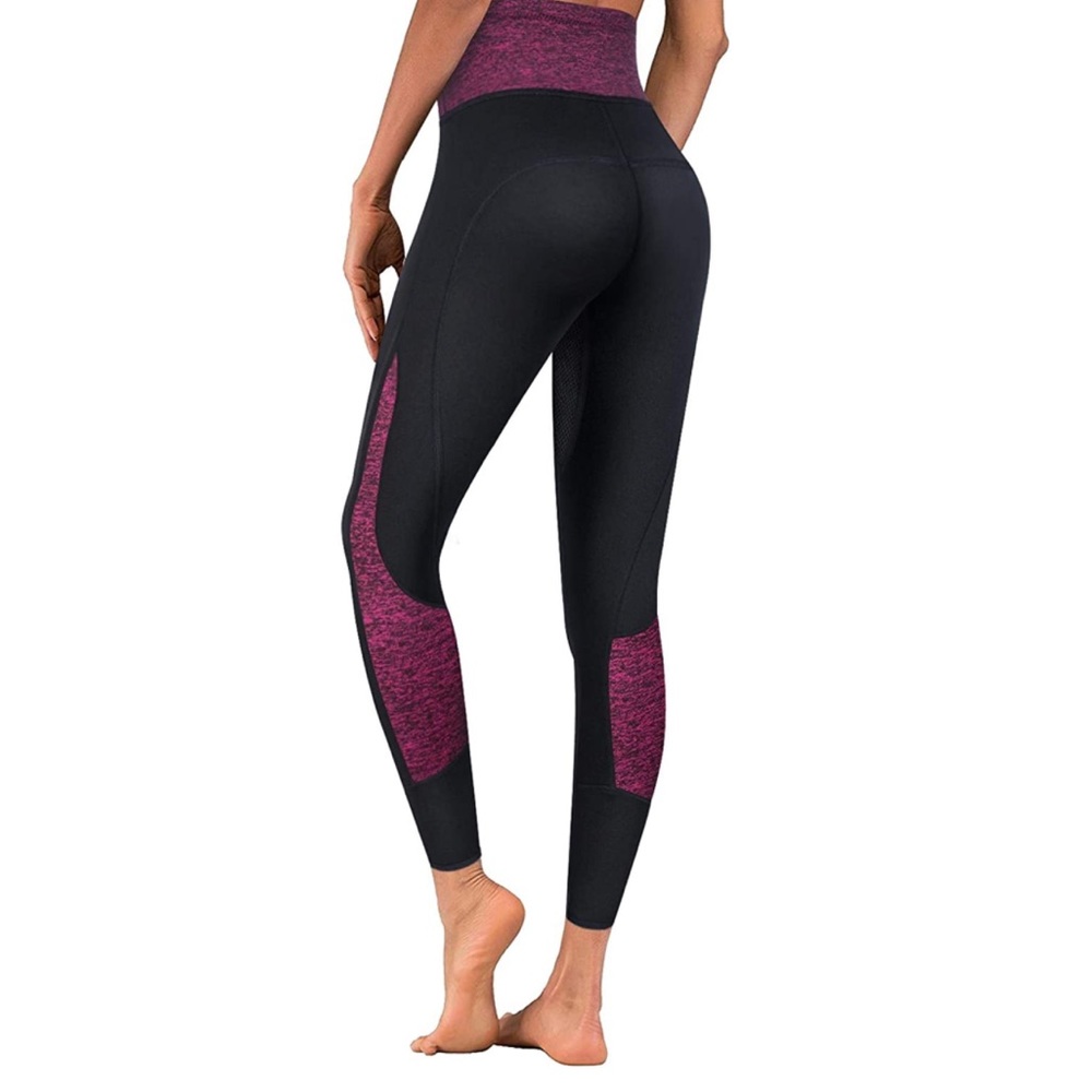 High Waist Sauna Sweat Pants Slimming Weightloss Workout Leggings Zipper Pocket